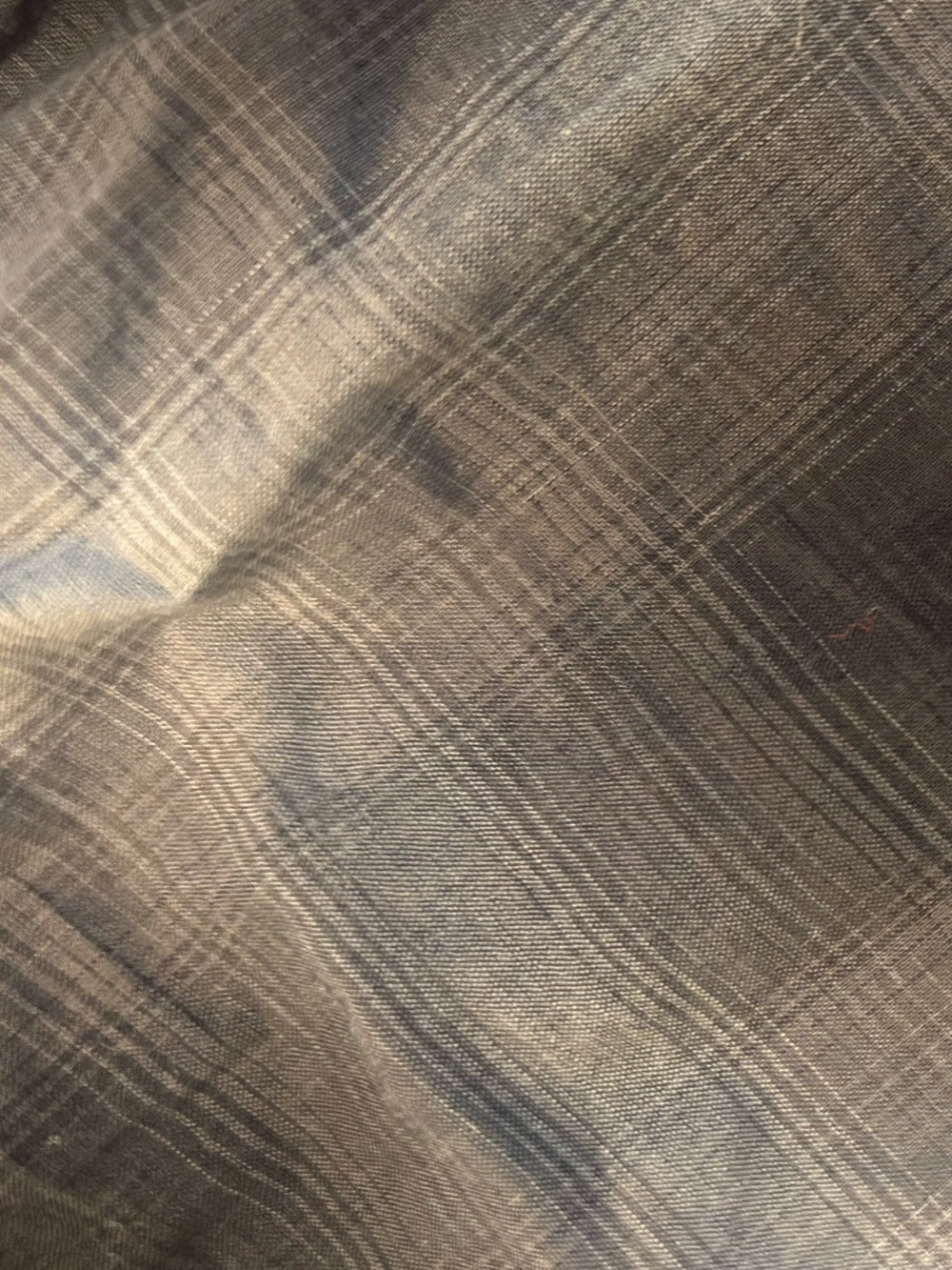 Uniqlo Women's Blue and Gray Plaid Button-Down Blouse size L - Picture 5 of 10
